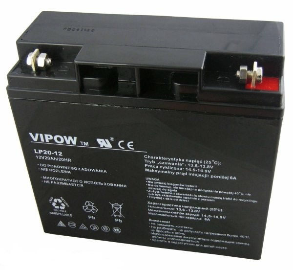akumulator żelowy Vipow 12V 20 Ah BAT0218