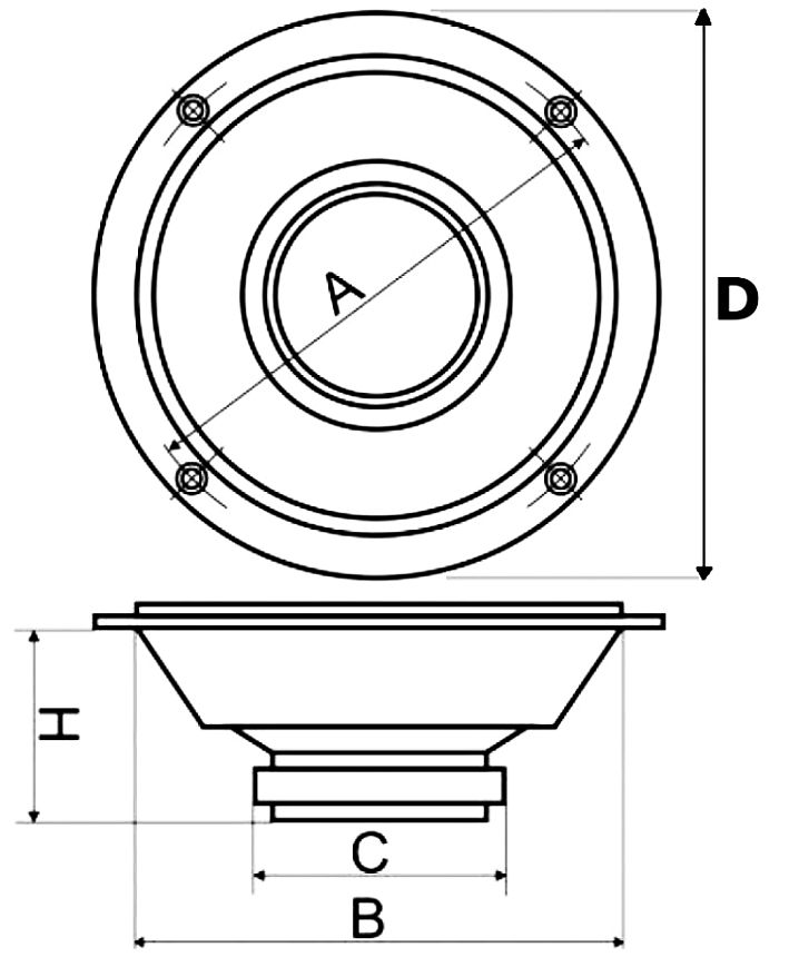 Głośnik niskotonowy DIBEISI G-1501 rozmiary