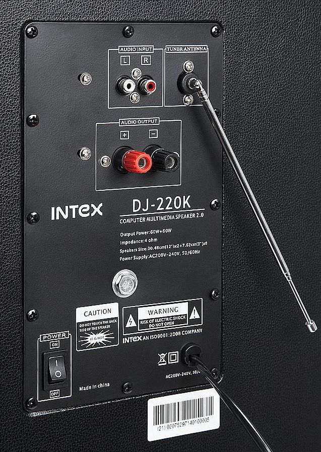 Zestaw nagłośnieniowy Intex DJ-220K SUF tył