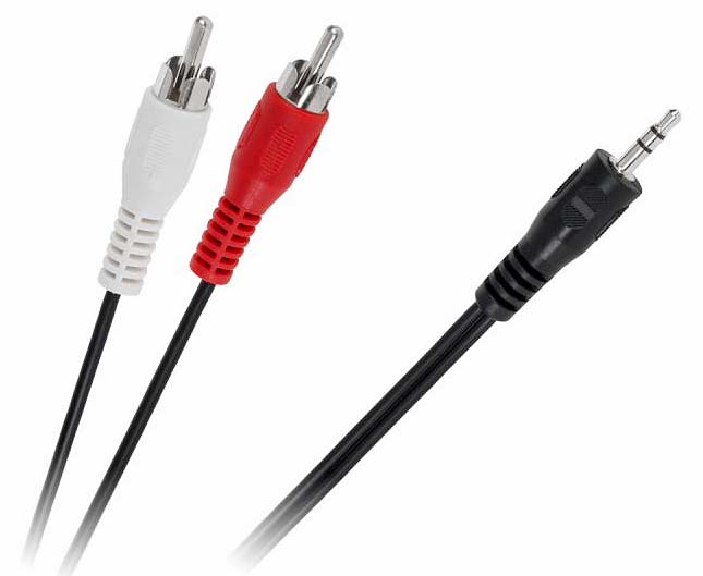 Kabel JACK 3,5mm - 2 x RCA 1,2m końcówki