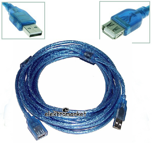 Kabel USB 2.0 Az -Am przedłużacz 5m KPO3866-5