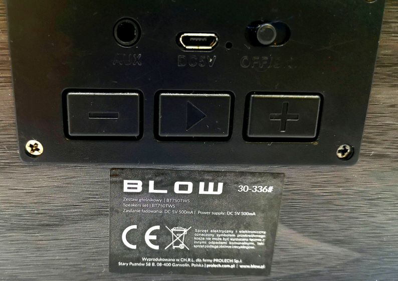 Głośniki komputerowe Bluetooth BT750TWS sterowanie
