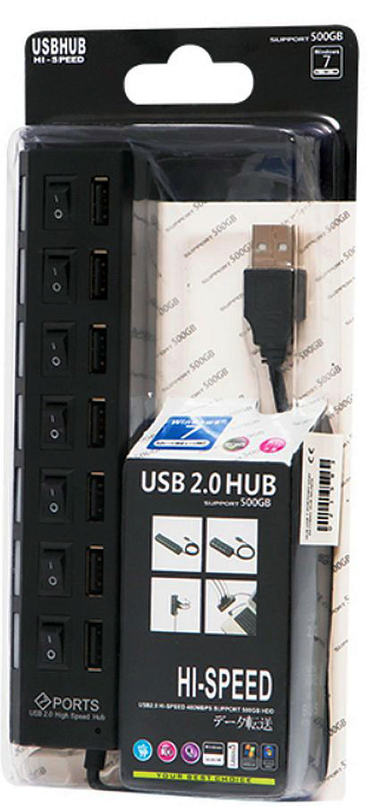 USB 2.0 HUB 7x blister
