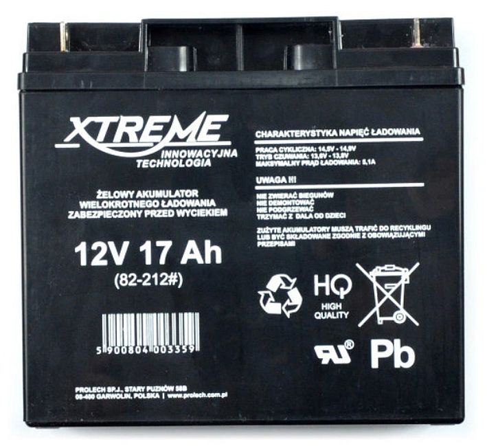Akumulator żelowy 12V 17Ah XTREME 82-212# front