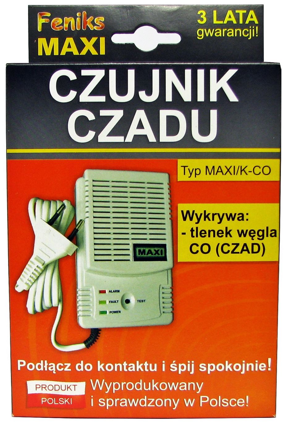 czujnik czadu maxi K-CO pudełko box