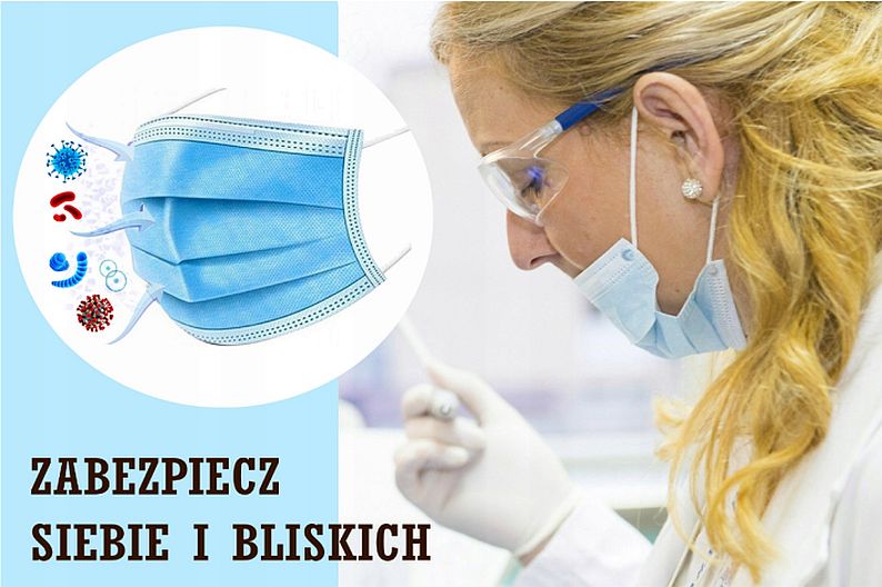 maseczka ochronna na twarz 3 warstwowa zabezpiecz bliskich