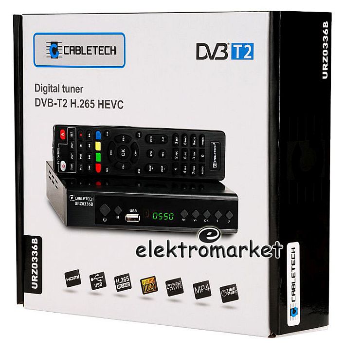 Tuner DVB-T2/C HEVC H.265 Cabletech box