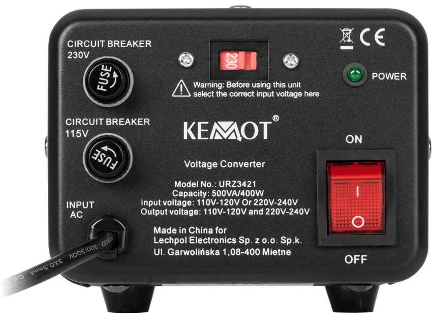 transformator napięcia KEMOT 400 W / 500 VA URZ3421