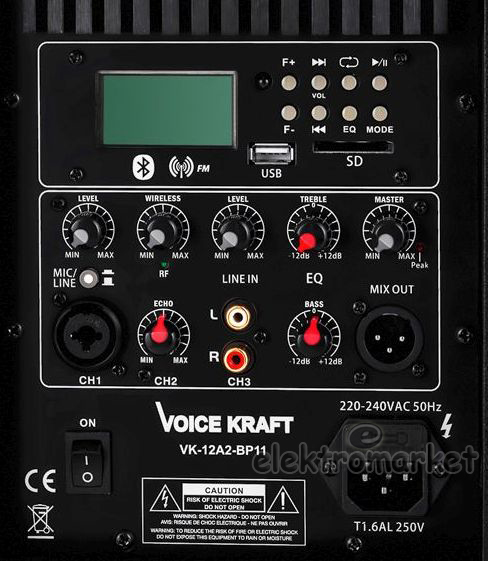 Kolumna aktywna VK12A2 panel sterowania 