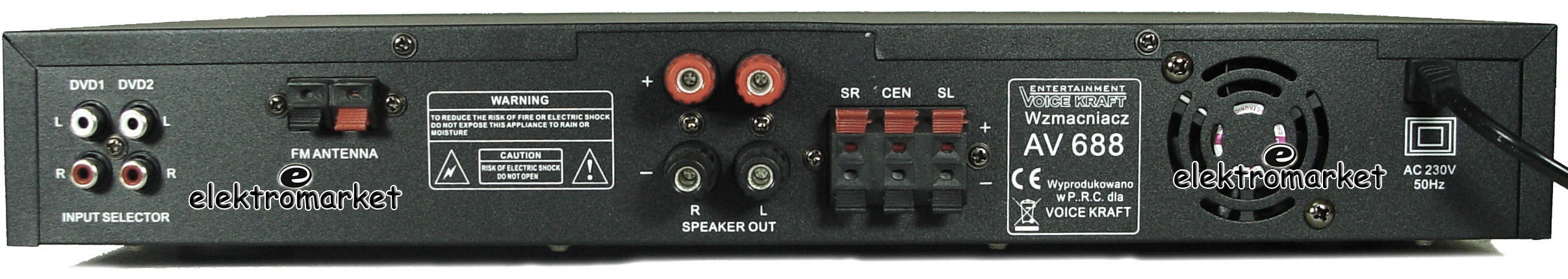 Amplituner AV-688 tylny panel