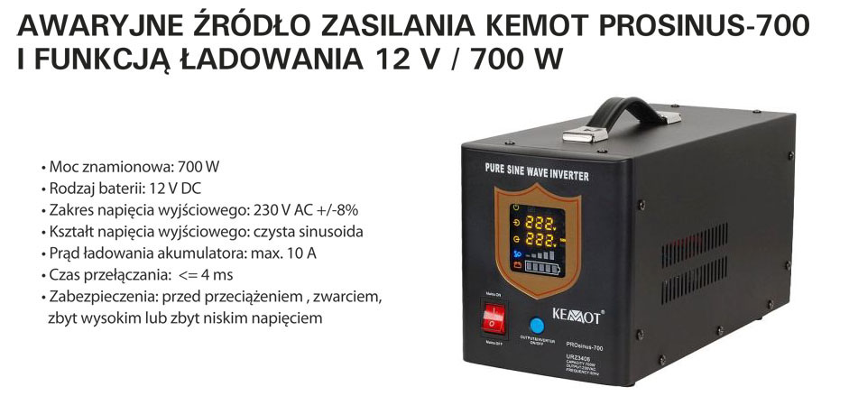 Przetwornica - awaryjne źródło zasilania URZ3406 Prosinus 700